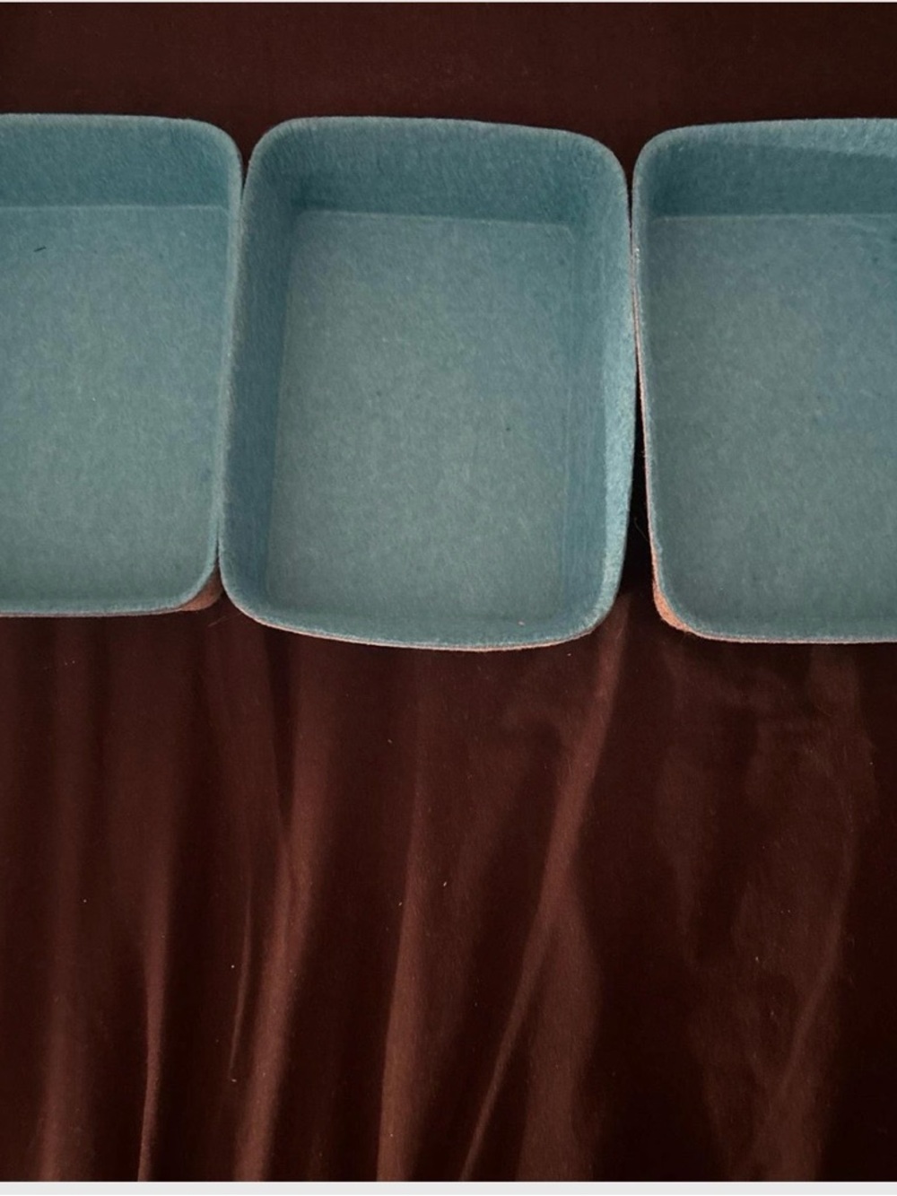 Set of 3 blue storage drawer organizers